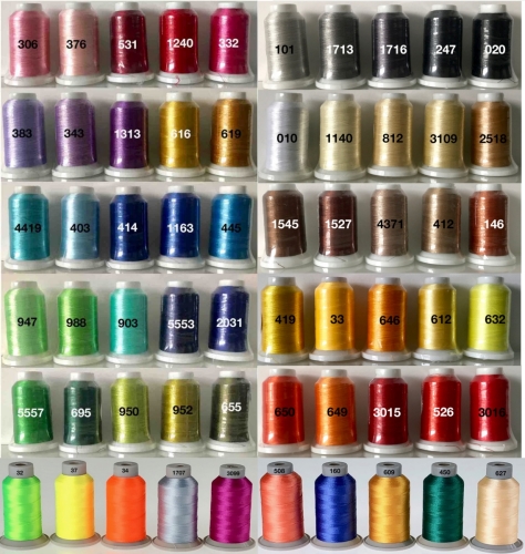 Maschinenstickgarn 1000m - 60 Farben